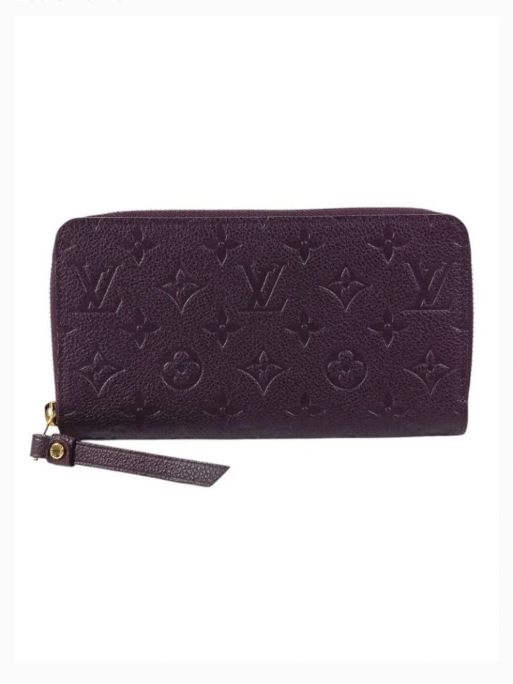 Louis Vuitton Clemence Deep Plum Monogram Empreinte Zip-Around Wallet